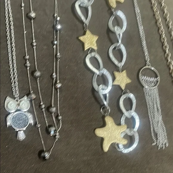 Vintage Costume Silvertone Jewelry Lot of 10 - Picture 2 of 7